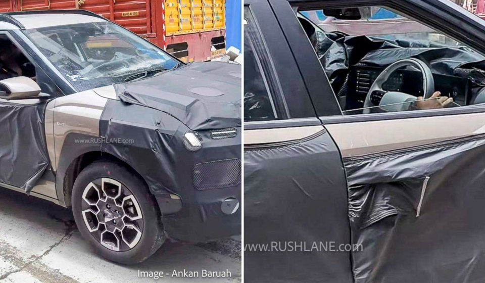 New Hyundai Bayon Mid SUV Spied – Golden Bronze Exterior, White Black Inside